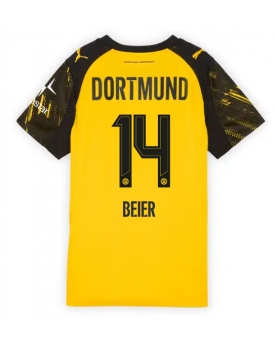 Billige Fotballdrakt Borussia Dortmund Maximilian Beier #14 Replika Hjemmedrakt Dame 2025-26 Kortermet